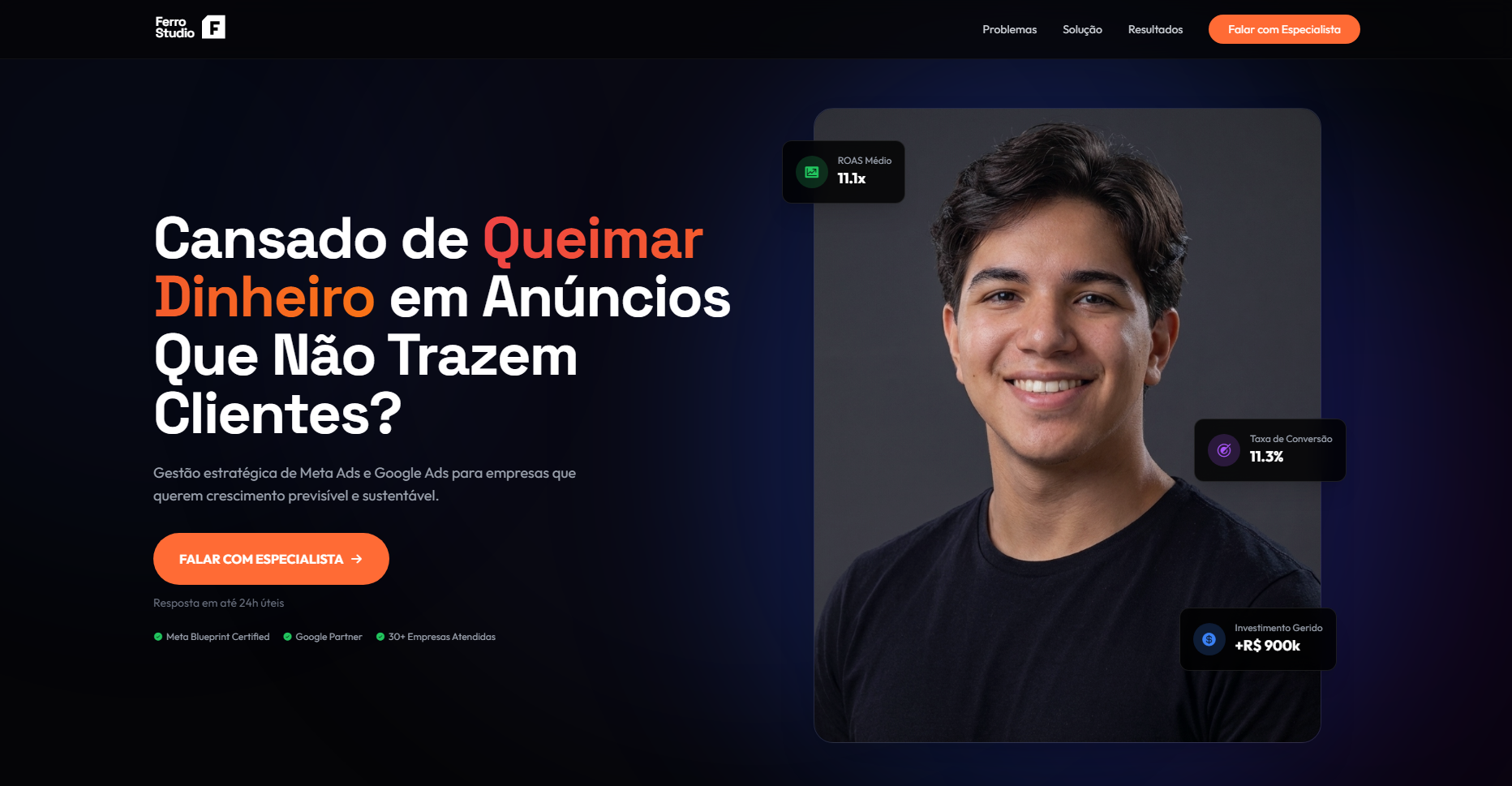 Mockup do projeto Ferro Studio